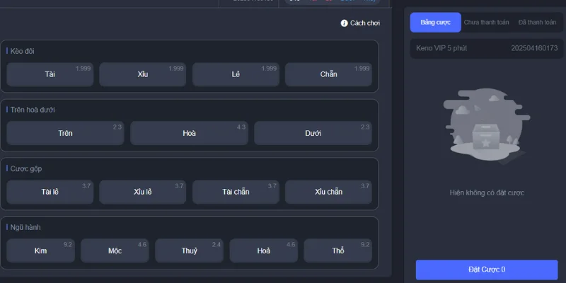 Những biến thể trong cách chơi Keno 5 phút VIP cần biết